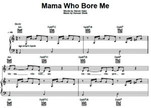 Mama Who Bore Me Sheet Music and its Significance